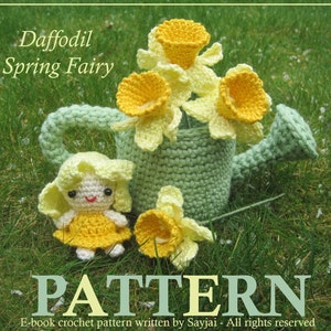 Daffodil Spring Fairy,  Instant Download PDF, Amigurumi Crochet Pattern, English and German edition