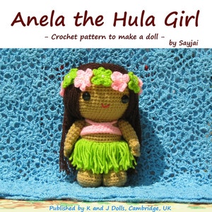 Anela the Hula Girl, Instant Download PDF Crochet Pattern in English and German