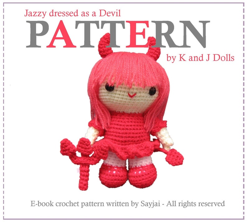 Jazzy dressed as a Devil Amigurumi Crochet Pattern