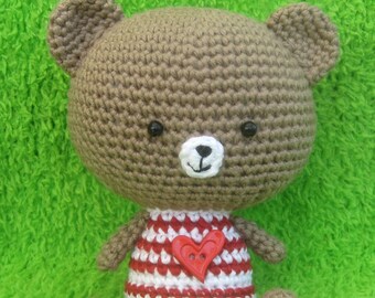 Bobby Bear, PDF Crochet Pattern in English and German
