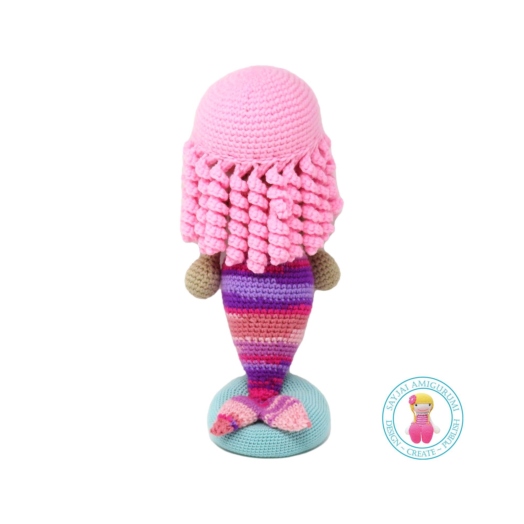 ふわふわマーメイド編みぐるみかぎ針編みパターン – 18.5インチ人形用