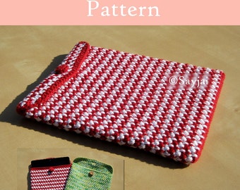 Red and White iPad Case Crochet Pattern, English PDF file