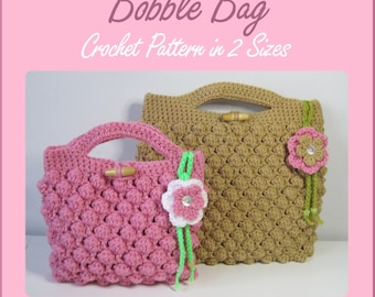 Bobble Bag Crochet Pattern in 2 Sizes, Instant Download PDF, English and German edition