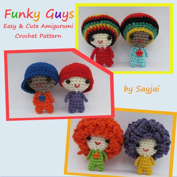 Funky Guys, PDF Crochet Pattern en anglais et en allemand