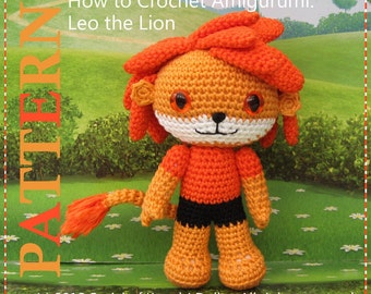 Leo the Lion,  PDF Amigurumi Crochet Pattern in English and German