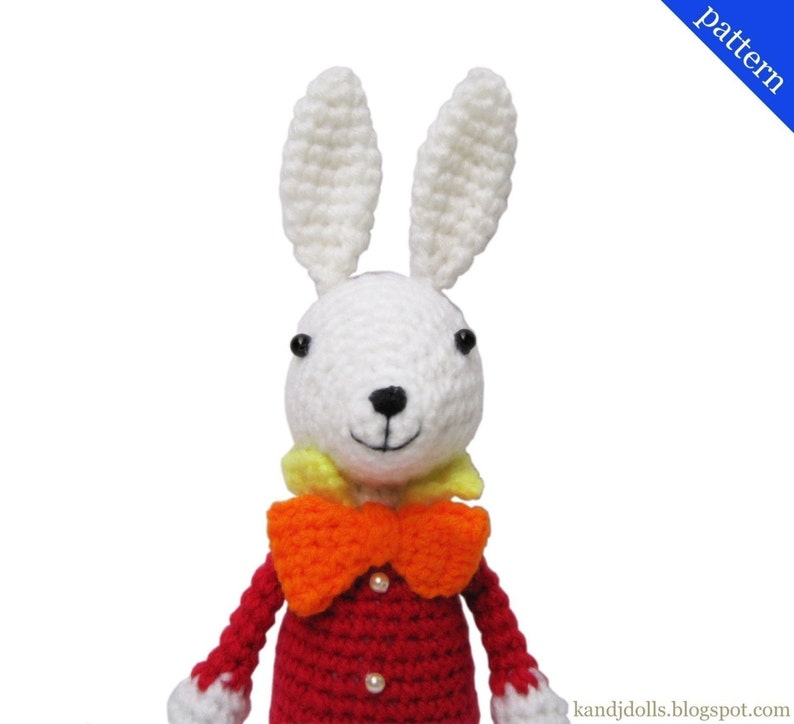 White Rabbit from Alice in Wonderland, PDF Crochet Pattern, English, French and German edition image 2