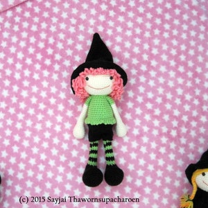 3 Witch Dolls for Halloween. Instant download PDF crochet pattern in English and German. image 5