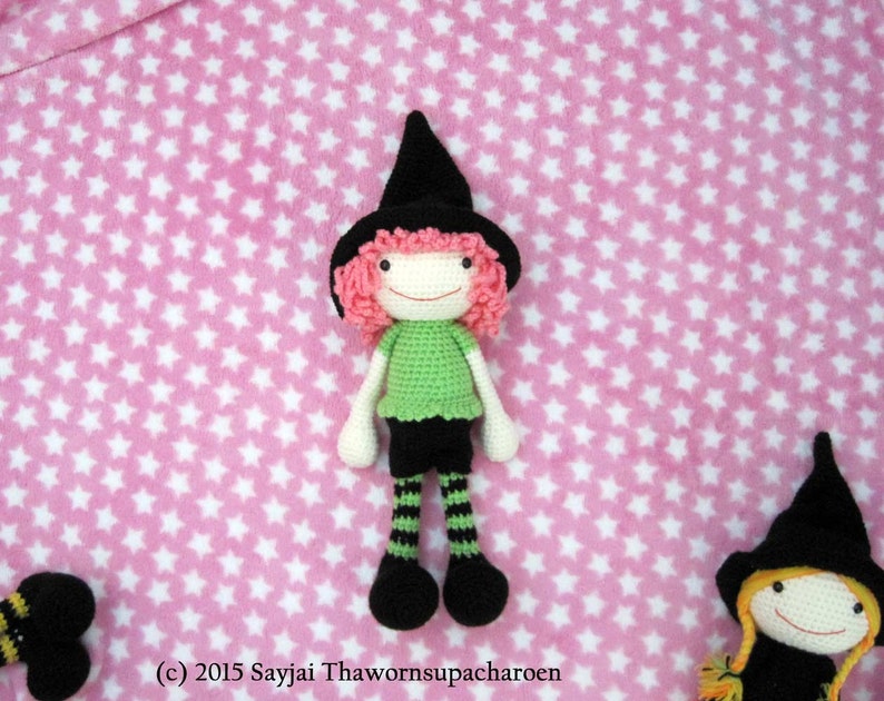 3 Witch Dolls for Halloween. Instant download PDF crochet pattern in English and German. image 5