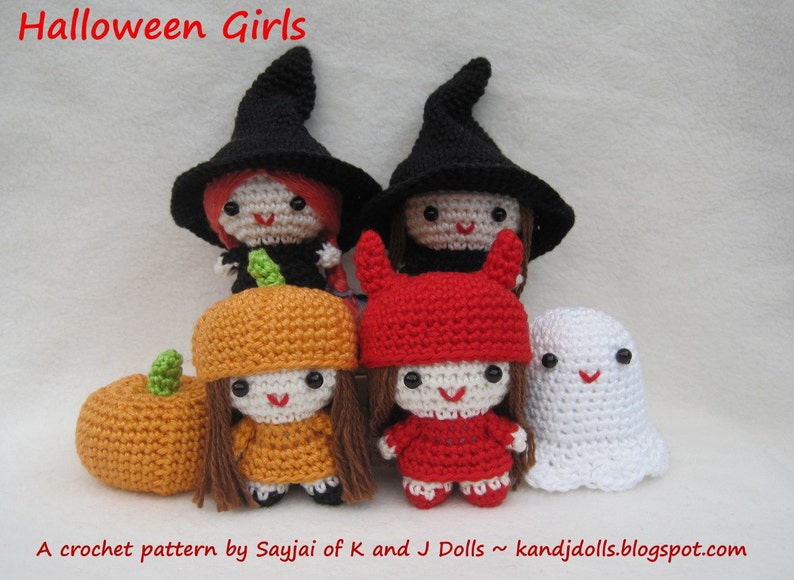 Halloween Girls, PDF Amigurumi Crochet Pattern image 2