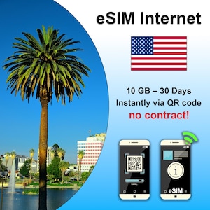 USA eSIM – 30日間10GB – 契約不要、QRコードで即時利用可能 – オンラインアクティベーション
