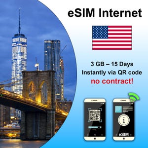 USA eSIM – 15日間3GB – 契約不要、QRコードで即時利用可能 – オンラインアクティベーション