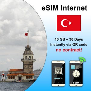 Türkiye eSIM - 10 GB voor 30 dagen - Geen contract, direct via QR-code - Online activering