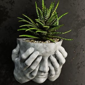 Woman Wall Flower Pot Vase 3 - 3D Printed Artistic Planter, Elegant Wall Mounted Decor, Unique Gift for Home and Art Lovers