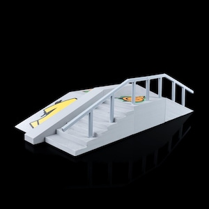 Obstáculo de skate Funbox impresso em 3D | Recurso de parque de skate em miniatura personalizável | Decoração de rampa de prática de skate | Presente exclusivo para skatistas