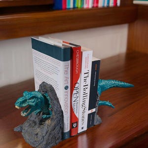3D Printed T-Rex Bookend: Dinosaur Bookshelf Decor