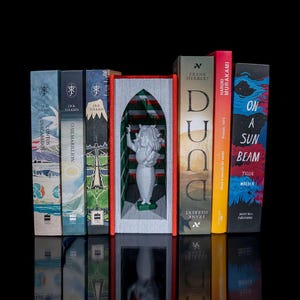 The Librarian Book Nook – Cozy Bookshelf Insert, 3D Printed Library Scene, Perfect Gift for Book Lovers, Librarian Decor