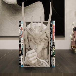 Shiryu Manga Nook - Anime-Inspired Bookshelf Insert | PLA Action Fantasy Shelf Decor | Otaku Room Accent