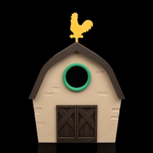 3D-geprint schuurvogelhuis | Tweet Retreats rustiek vogelhuisje | Uniek tuindecor | Aanpasbare vogelvoederbak voor buiten | Cadeau voor vogelliefhebbers