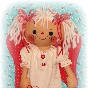 Angel Pattern, PDF pattern, Christmas Decoration, Rag Doll Pattern, Cloth doll Pattern, Sewing Pattern, primitive raggedy ann, annie,