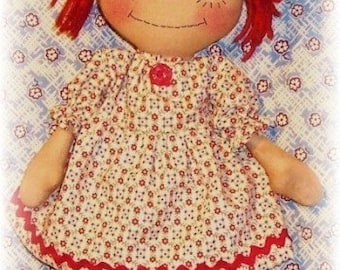 Raggedy Ann Doll PATTERN, Instant Download, PDF Rag Doll Sewing Pattern, Digital Download