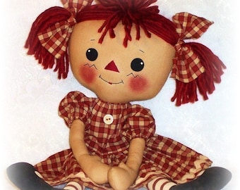 Rag Doll PATTERN, PDF PATTERN, Cloth Doll, Ragdoll, Raggedy Ann, Sewing,, Instant Download, Digital Download