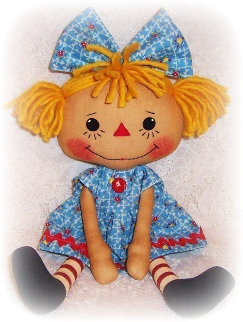Raggedy Ann Annie primitive doll pattern PDF sewing pattern Rag Doll Pattern Rag Doll Pattern
