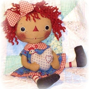 Primitive Raggedy Ann Doll Sewing Pattern, Country Annie (PDF Pattern)