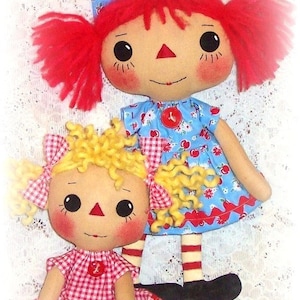 primitive Doll Pattern, PDF sewing pattern, Rag Doll Pattern, Cloth Doll Pattern, Raggedy Ann, Annie pattern