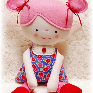Soft Rag Doll PATTERN, modèle PDF, modèle e, Peluche, Softie, Jouet, Garçon et Fille, Modèle de poupée en tissu, Téléchargement instantané, Téléchargement numérique