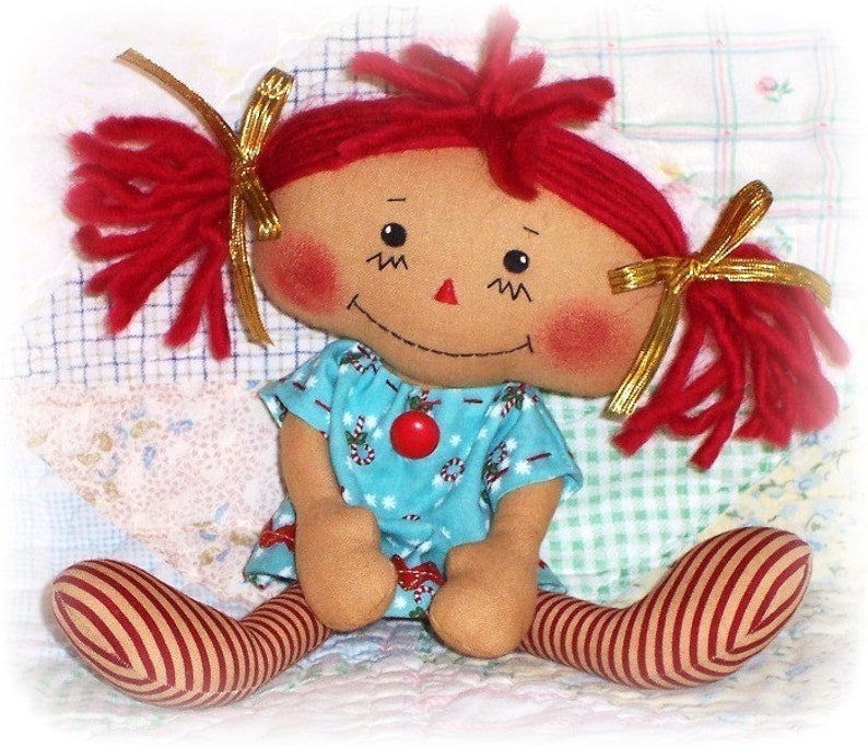 Small Doll Pattern, PDF sewing pattern, Primitive doll pattern, Rag Doll Pattern, raggedy Ann, Annie pattern, instant download image 1