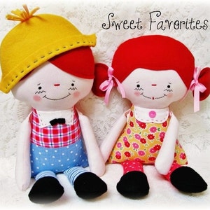 MODÈLE de poupée de chiffon doux, modèle PDF, modèle e, peluche, peluche, jouet, garçon et fille, modèle de poupée en tissu, téléchargement immédiat, téléchargement numérique