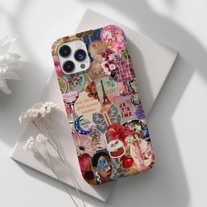 Coquette Vintage Aesthetic Collage Phone Case, Trendy Preppy Cover, iPhone 16 15 14 13 12 Pro Max 8 Plus X, Samsung Galaxy S23 S22 S20 Ultra