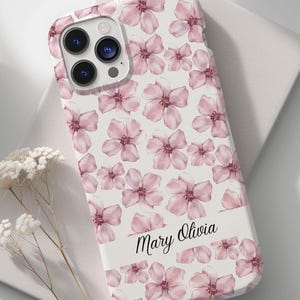 Custom Floral Name Phone Case: Personalized Tough Protection