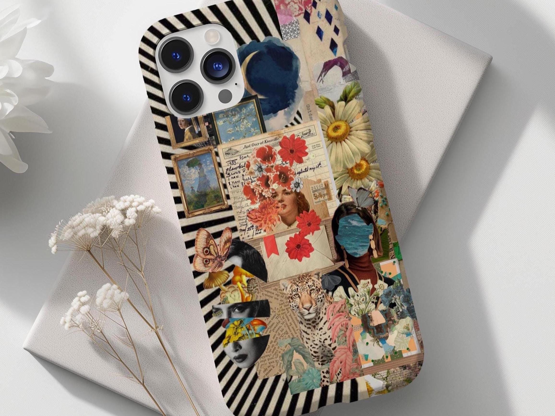 Retro Collage Phone Case: Nostalgia Vintage Preppy Hippie Style