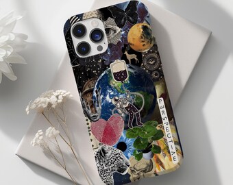 70s Retro Galaxy Collage Phone Case, Indie Y2K
