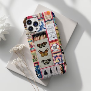 Vintage Matchbox Collage Phone Case: Scrapbooking Ephemera Design
