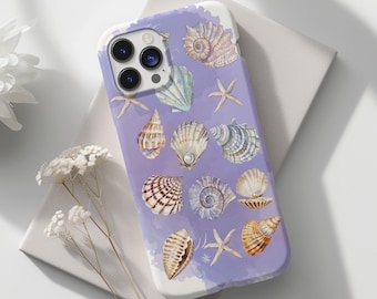 Seashell Pattern Phone Case, Beach Cover
