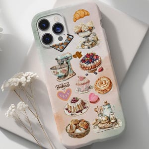 Bakery Collage Phone Case, Dessert, Protective Tough Case