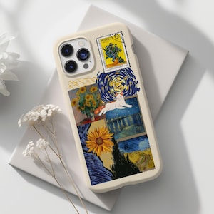 Van Gogh Starry Night Cat Phone Case: iPhone, Samsung, Pixel Tough Cover