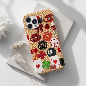 Phone Case, Coquette 8 Ball Lucky Aesthetic Collage iPhone Case, Preppy Trendy, Unique, S23 S24 Ultra, Pixel8, Gift for Her, Protective Case