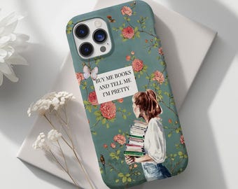 Book Lover Floral Phone Case: Trendy Bookish Girl Design