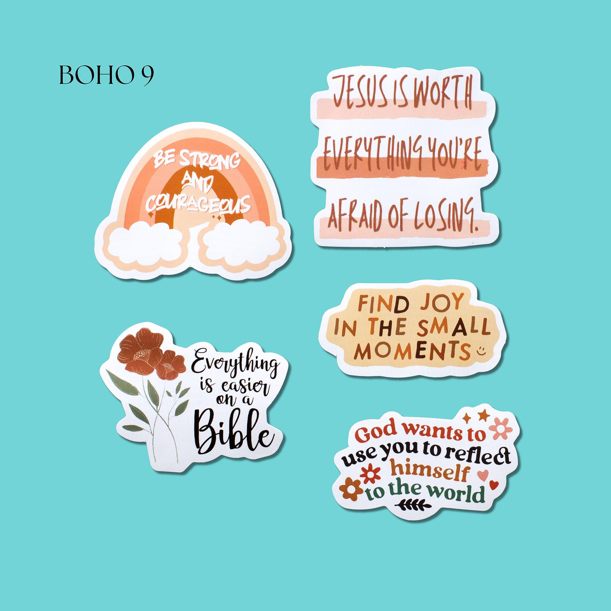 Assorted Boho Bible Verse Sticker Pack | Christian Junk Journal ...