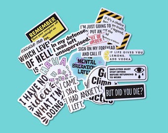Funny Quote Stickers | Sarcastic Quote Decals For Kindle, Notebook, Laptop
