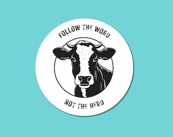 Funny Christian Stickers | Waterproof Sticker For Bible |  Follow The Word Not The Herd