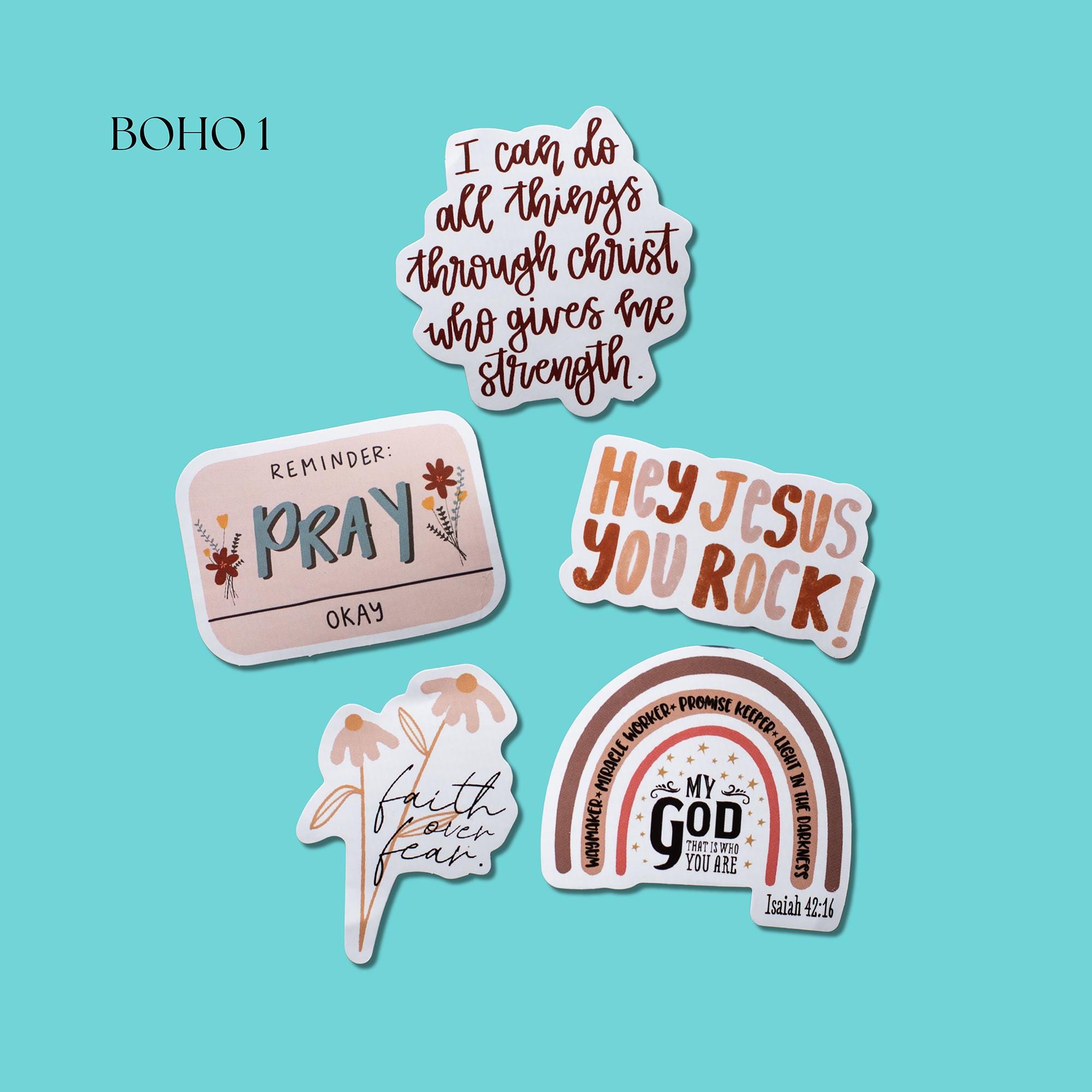 Assorted Boho Bible Verse Sticker Pack | Christian Junk Journal ...