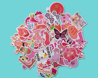 Aesthetic Pink Coquette Sticker Pack | Girly Laptop Stickers