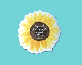 My Soul Finds Rest Vinyl Sticker, Inspirational Christian & Catholic Decals, Bible Journaling Stickers, Scripture Quotes, Gifts For Baptism