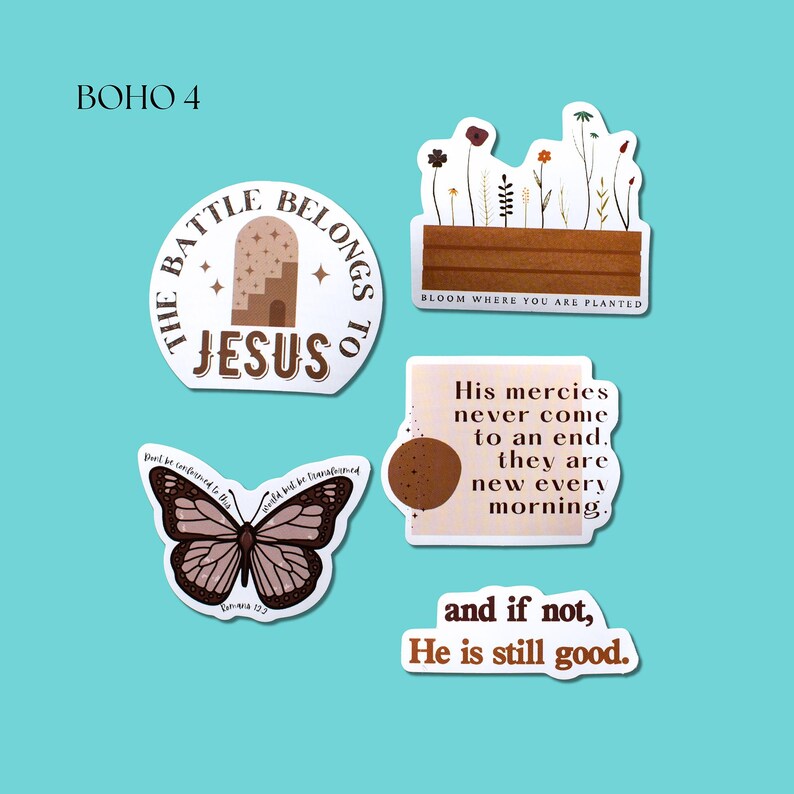 Assorted Boho Bible Verse Sticker Pack | Christian Junk Journal ...