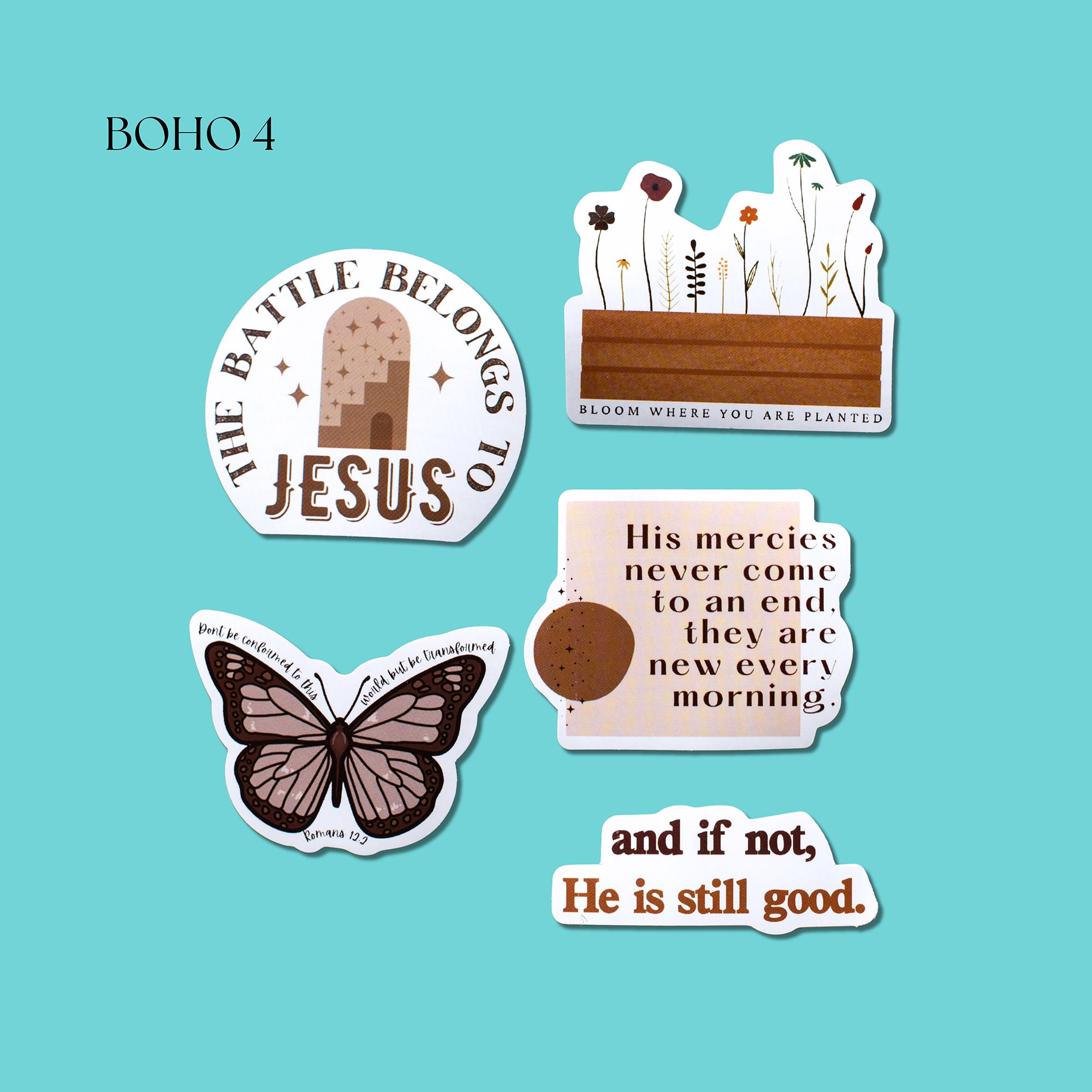 Assorted Boho Bible Verse Sticker Pack | Christian Junk Journal ...