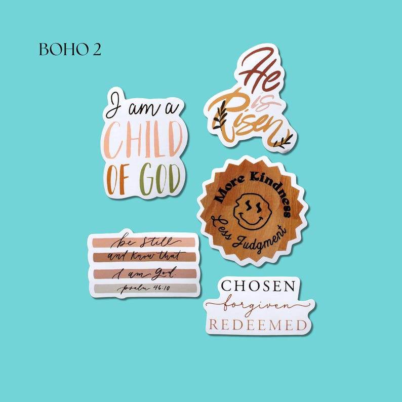 Assorted Boho Bible Verse Sticker Pack | Christian Junk Journal ...